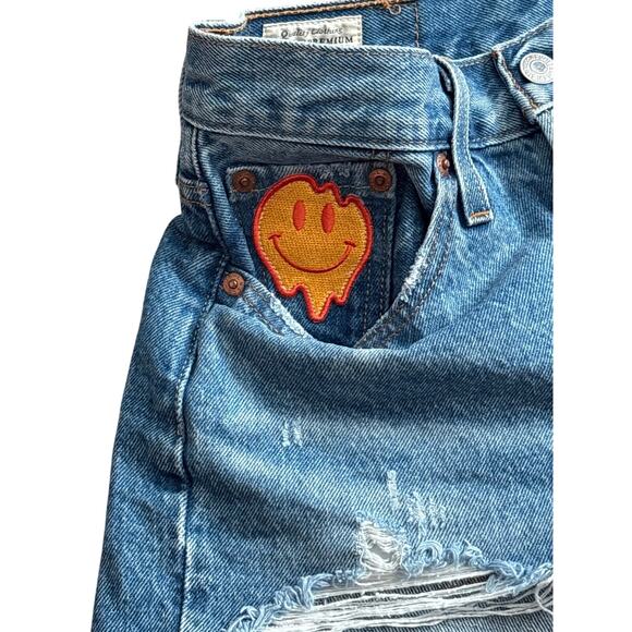 Levi's Premium 501 Original Fit High Rise Oxnard Athens Cut-Off Shorts Size 25 - Picture 9 of 11